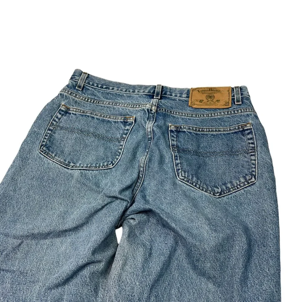 Tommy Hilfiger VTG 90s Tapered Jeans Denim Stone Washed Blue Mens 34x30